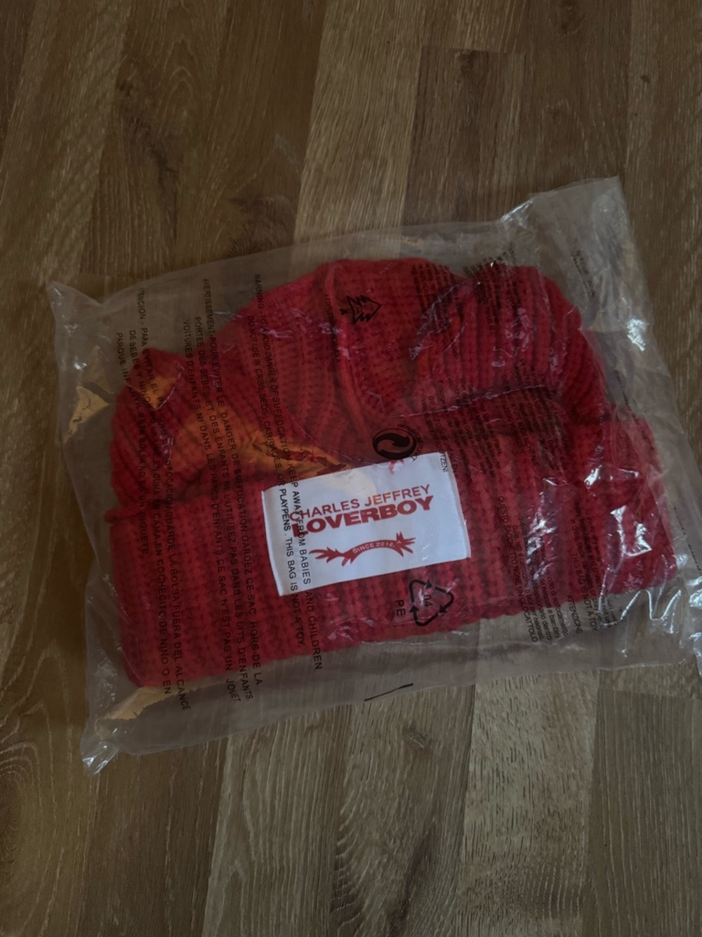Charles Jeffrey Loverboy Chunky Ears Beanie Red Varsity Wool Hat Unisex